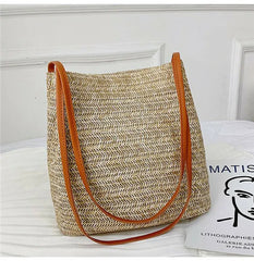 Women Knitted Rattan Straw Crossbody Bag Satchel Handbag