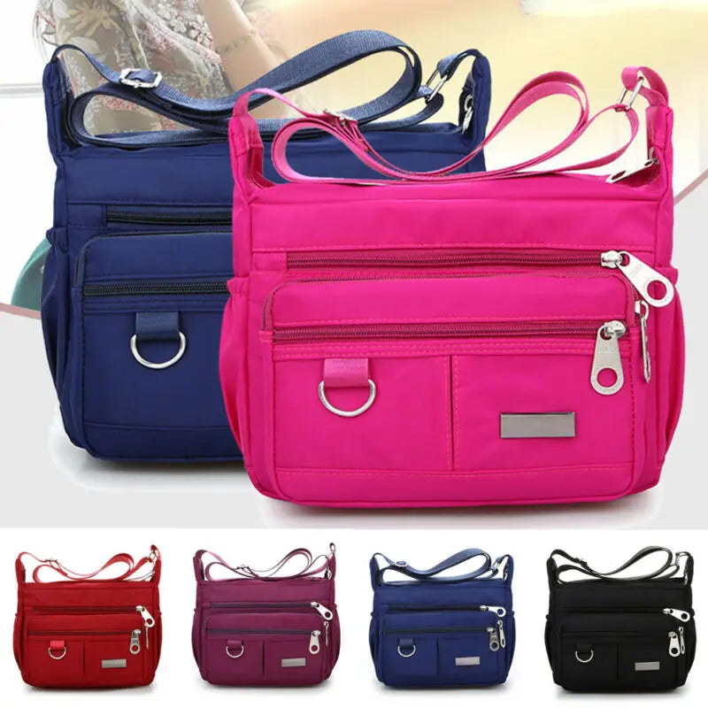 Nylon Waterproof Shoulder Bag Women Tote Messenger Cross Body Handbag