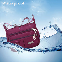 Nylon Waterproof Shoulder Bag Women Tote Messenger Cross Body Handbag