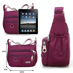 Nylon Waterproof Shoulder Bag Women Tote Messenger Cross Body Handbag