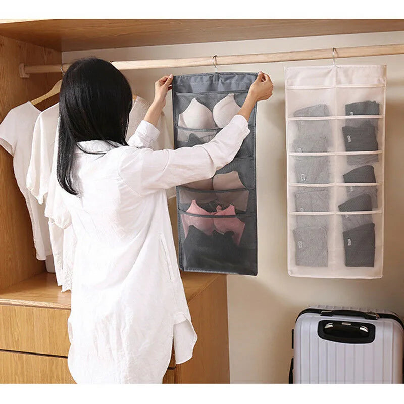 Women Bra Underwear Socks Hanging Bag Dustproof Cover Organizer 80*40cm