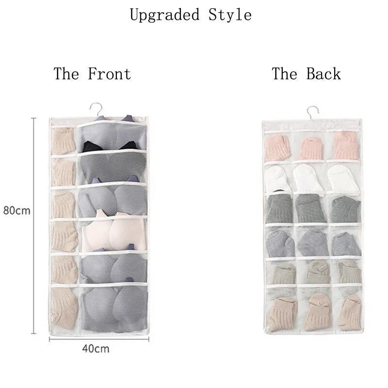 Women Bra Underwear Socks Hanging Bag Dustproof Cover Organizer 80*40cm