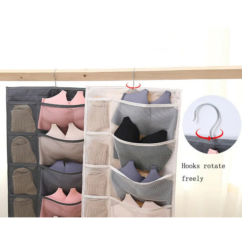 Women Bra Underwear Socks Hanging Bag Dustproof Cover Organizer 80*40cm