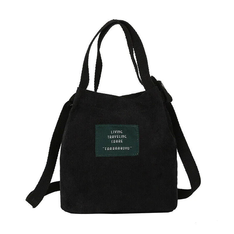 Corduroy Shopper Shoulder Tote Crossbody Bag