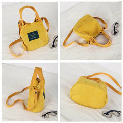 Corduroy Shopper Shoulder Tote Crossbody Bag