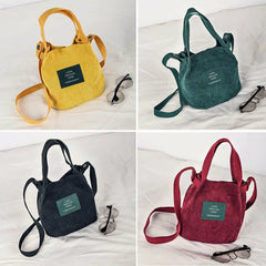 Corduroy Shopper Shoulder Tote Crossbody Bag