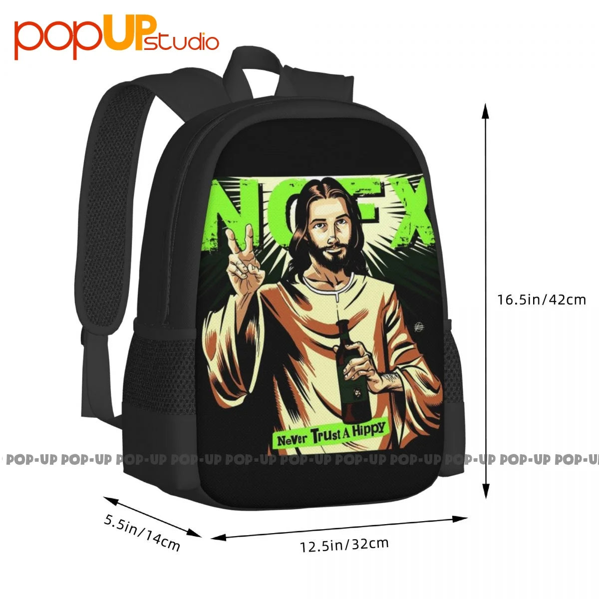 Nofx Never Trust A Hippy Hardcore Punk Rock Band Backpack