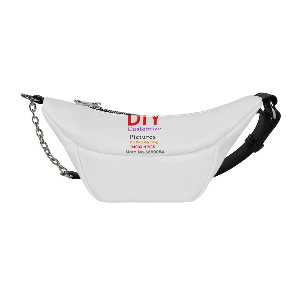 Noisydesigns Women's PU Chest Bag Hip Belt Fanny Pack Zipper Pouch