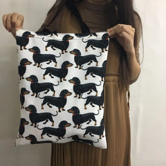 Noisydesigns Canvas Handbag French Bulldog Daisy Boxer Print Women Sh