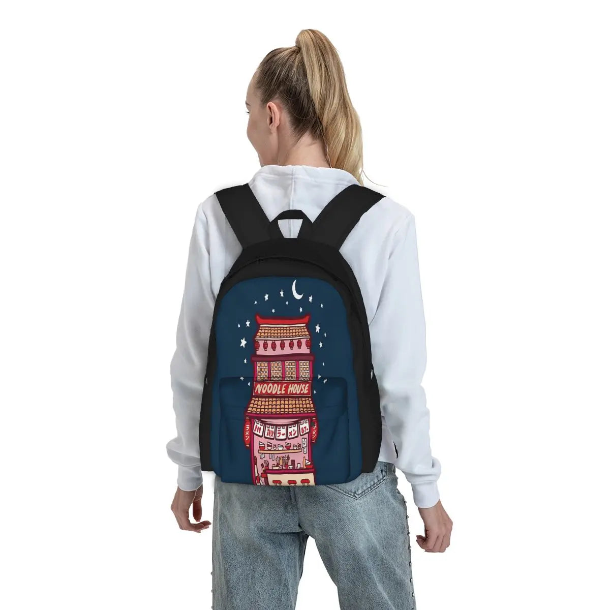Noodle House At Night Backpacks Men's Backpacks Bags For Women Man Bag Backpack