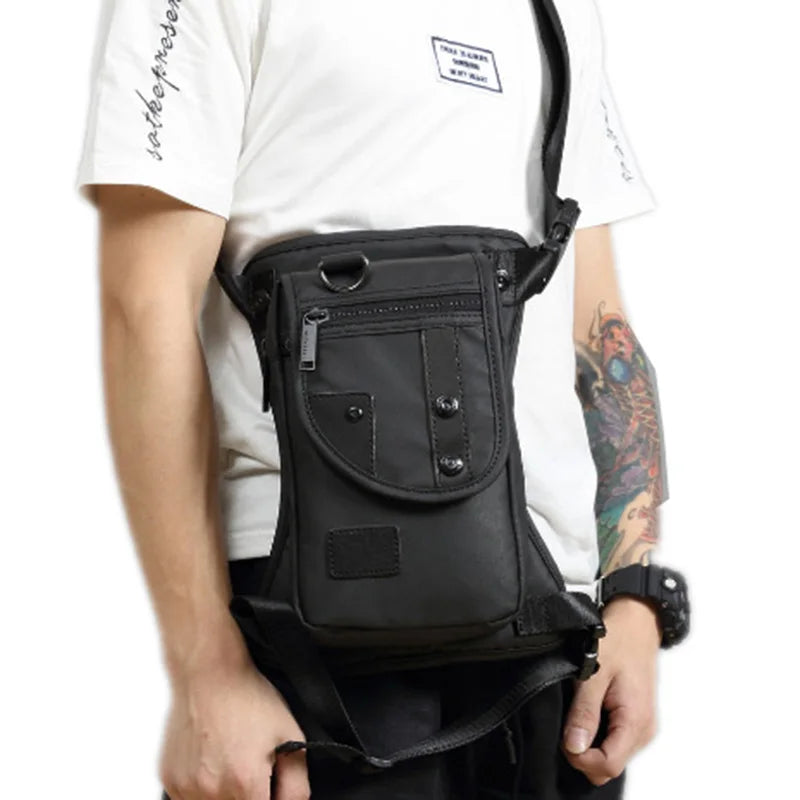 Men Canvas/Nylon Waist Fanny Pack Drop Belt Bag Shoulder Messenger Crossbody