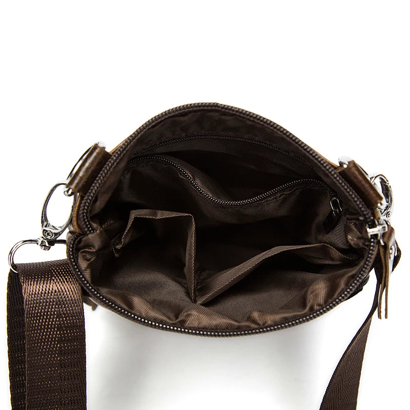Men's Leather Messenger Bag Small Crossbody Phone Pouch