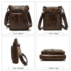 Men's Leather Messenger Bag Small Crossbody Phone Pouch