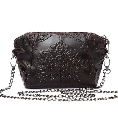 Women Messenger Bag Leather Crossbody Shoulder Bags for Women Female Flower Hand