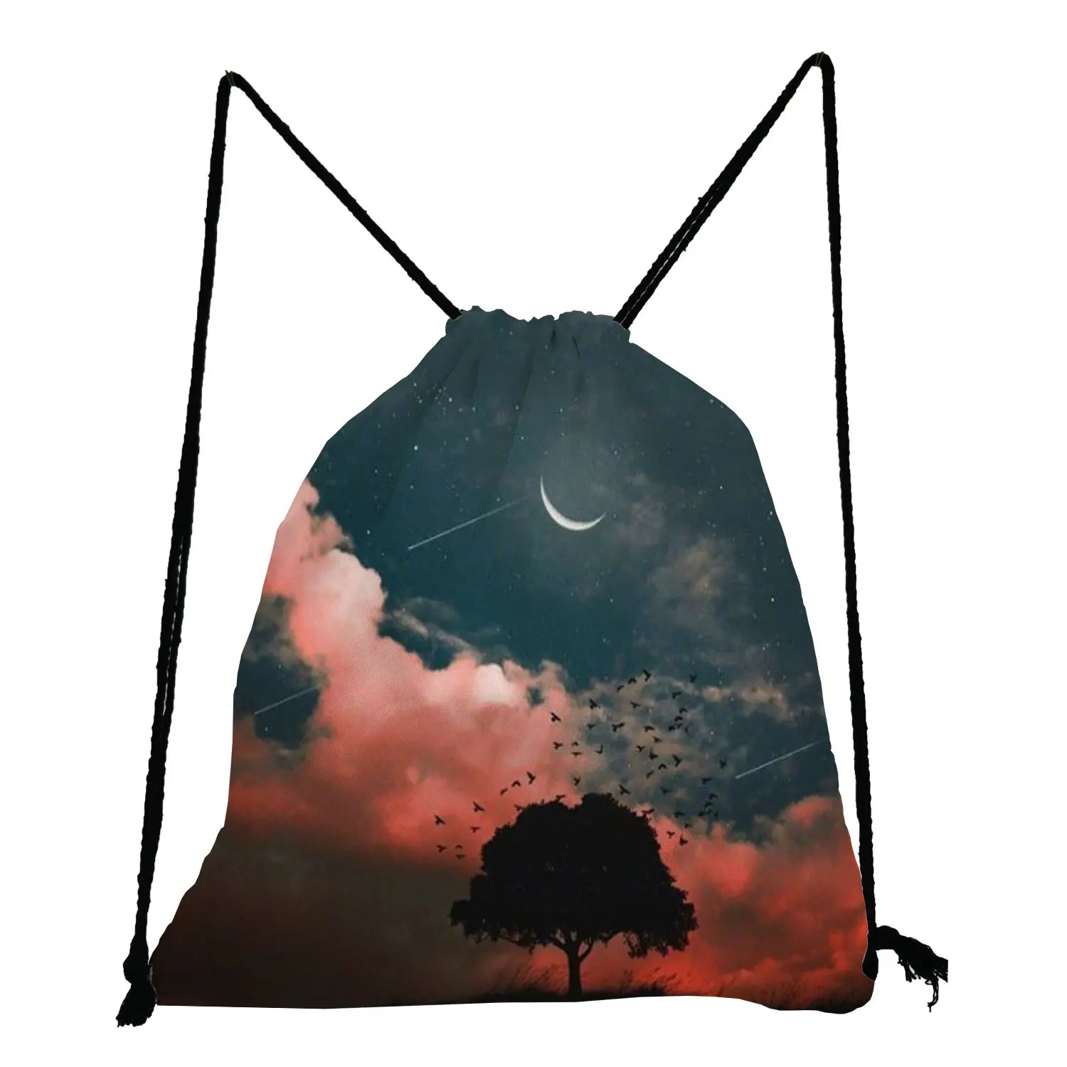 Teenage Drawstring Backpack Starry Sky Print