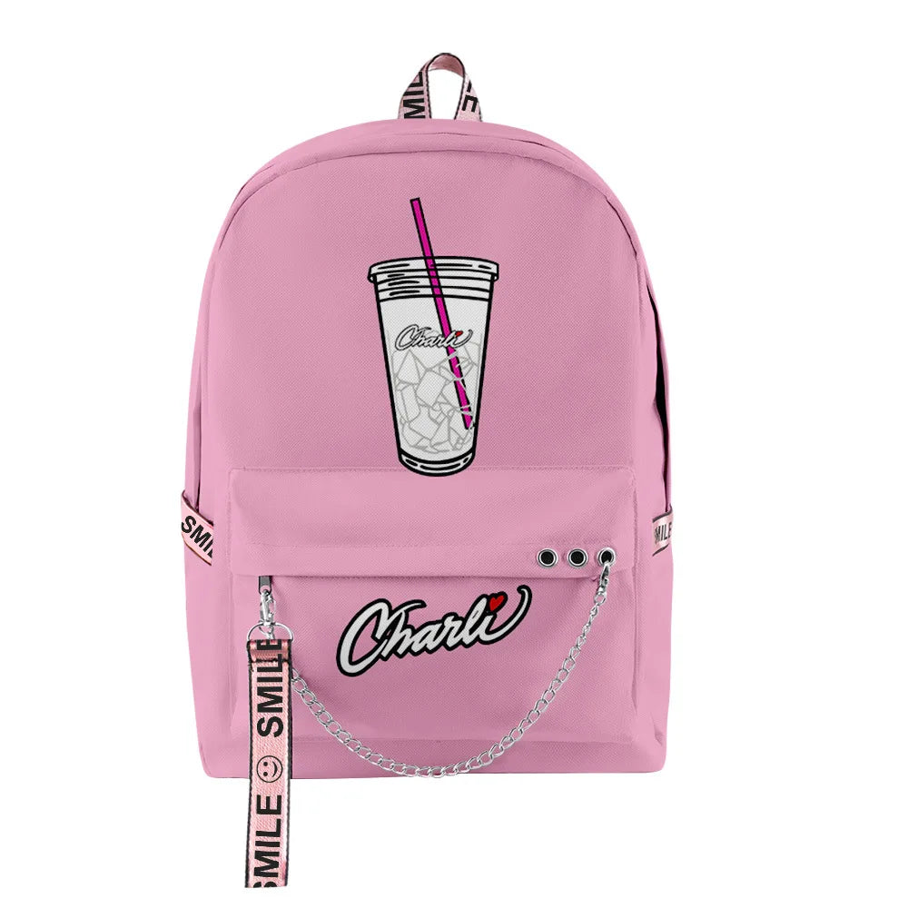 Charli D'Amelio Backpack Kpop Key Chain Bag Boys Girls Candy Backpack