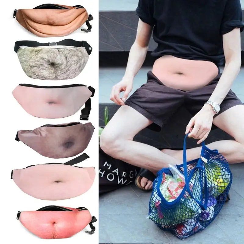 Dad Bod Waist Bag Beer Hairy Belly Fanny Pack