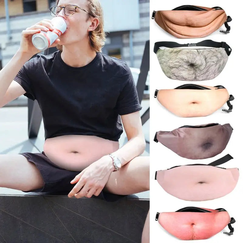 Dad Bod Waist Bag Beer Hairy Belly Fanny Pack