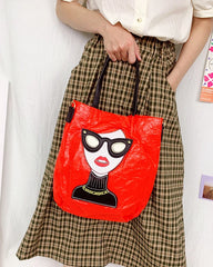 Novelty Lady Face Shoulder Bags for Women Funky Large Capacity Shopping Bag