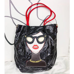 Novelty Lady Face Shoulder Bags for Women Funky Large Capacity Shopping Bag