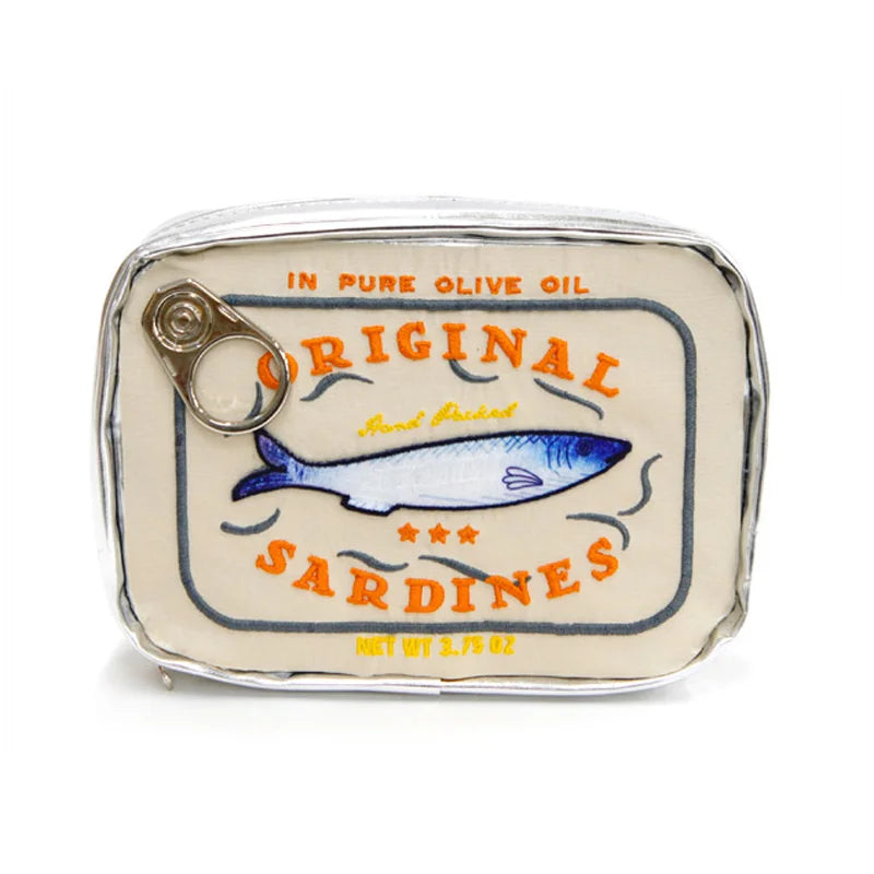Retro Canned Sardines Makeup Bag - Travel Cosmetic Pouch