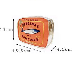 Retro Canned Sardines Makeup Bag - Travel Cosmetic Pouch