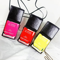 Nude Nail Polish Shape Chain Shoulder Bag for Women