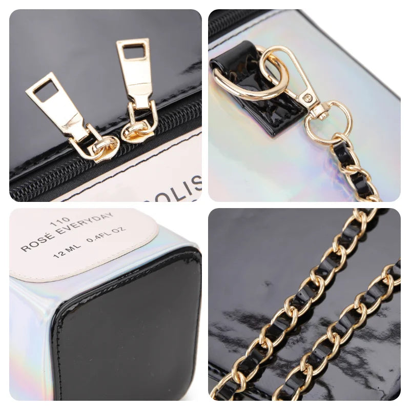 Nude Nail Polish Shape Chain Shoulder Bag for Women
