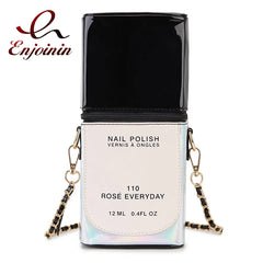 Nude Nail Polish Shape Chain Shoulder Bag for Women