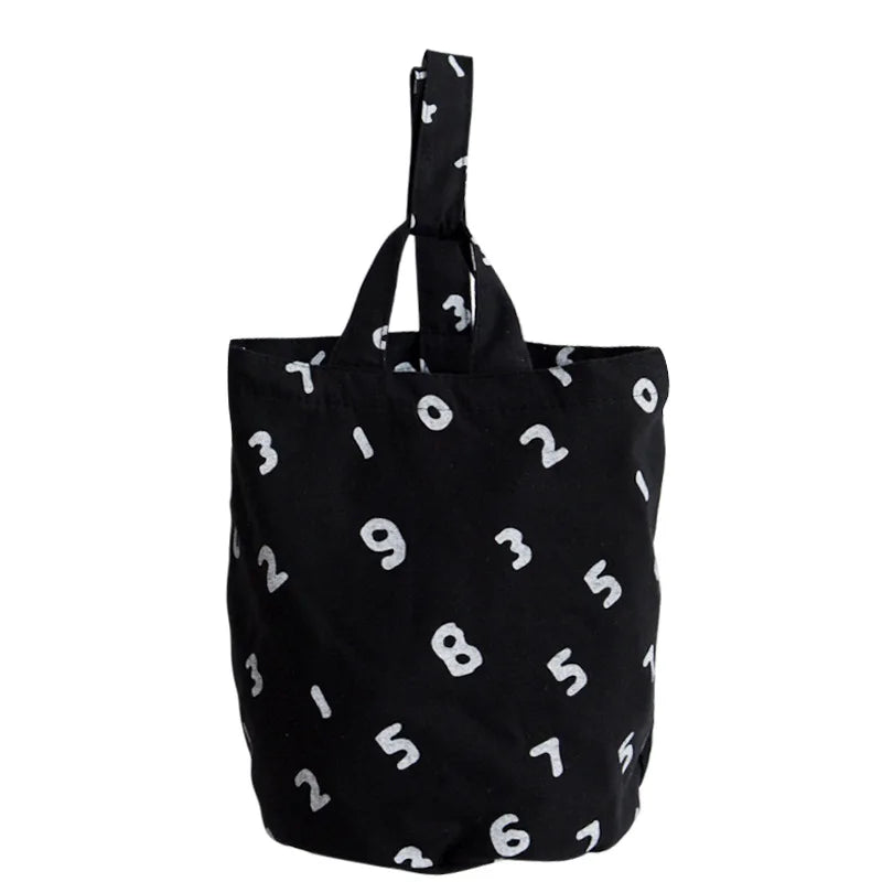 Number Print Women Bucket Bags Shoulder Handbags Shopping Lady Clutch Purse