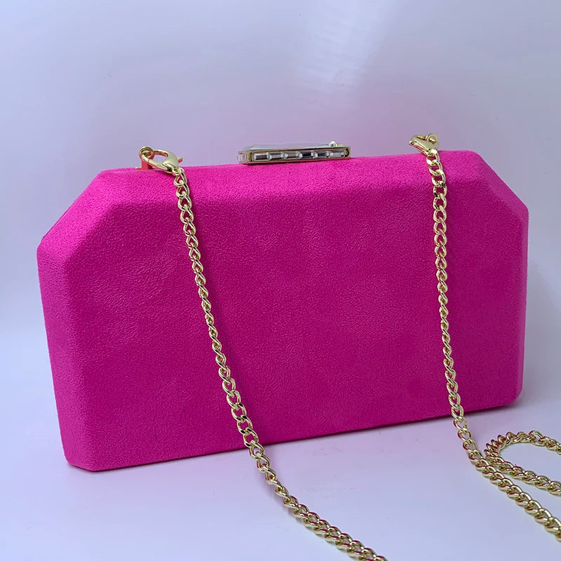 Nuphia Suede Evening Clutch Bags for Women in Yellow Royal Orange Red Purple
