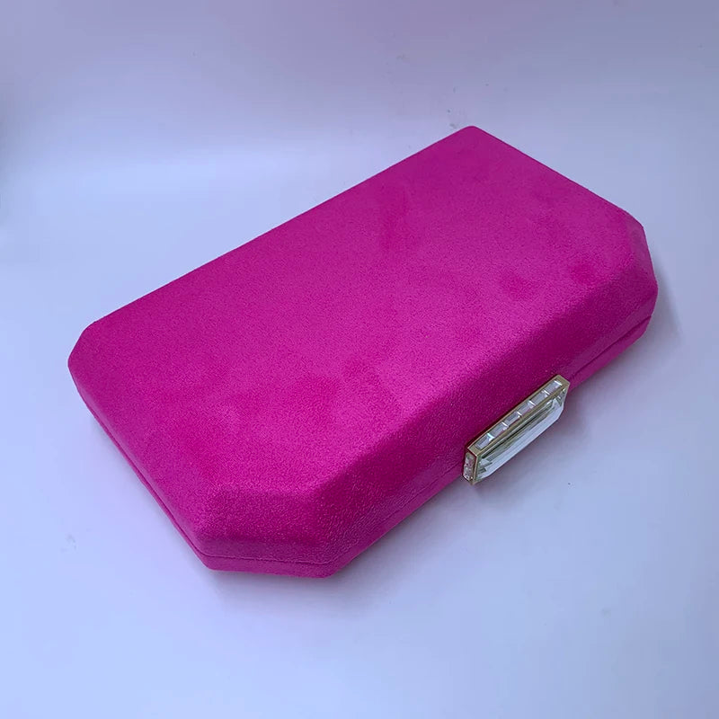 Nuphia Suede Evening Clutch Bags for Women in Yellow Royal Orange Red Purple