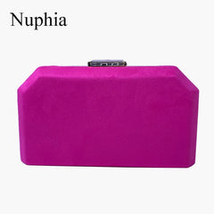 Nuphia Suede Evening Clutch Bags for Women in Yellow Royal Orange Red Purple