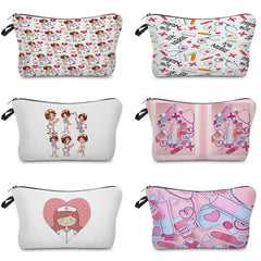 Nurse ECG Printing Cosmetic Bag Women Cosmetic Case