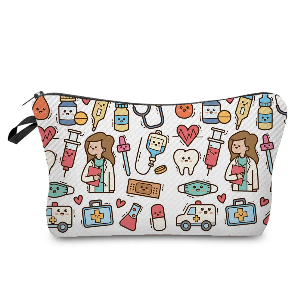 Nurse Medical Equipment Printed Women's Cosmetic Bags Accessories Storage Box