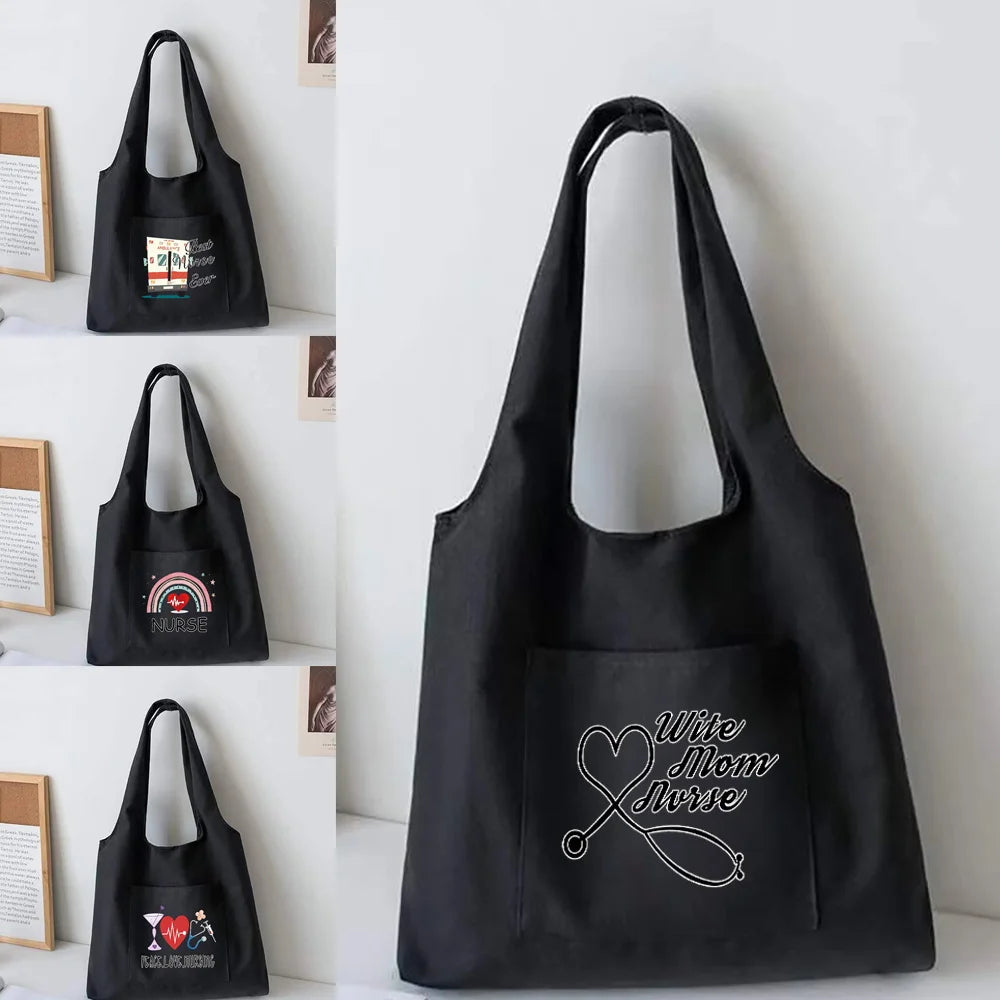 Nurse Pattern Canvas Bag Artistic Vest Bag Women Shoulder Bag