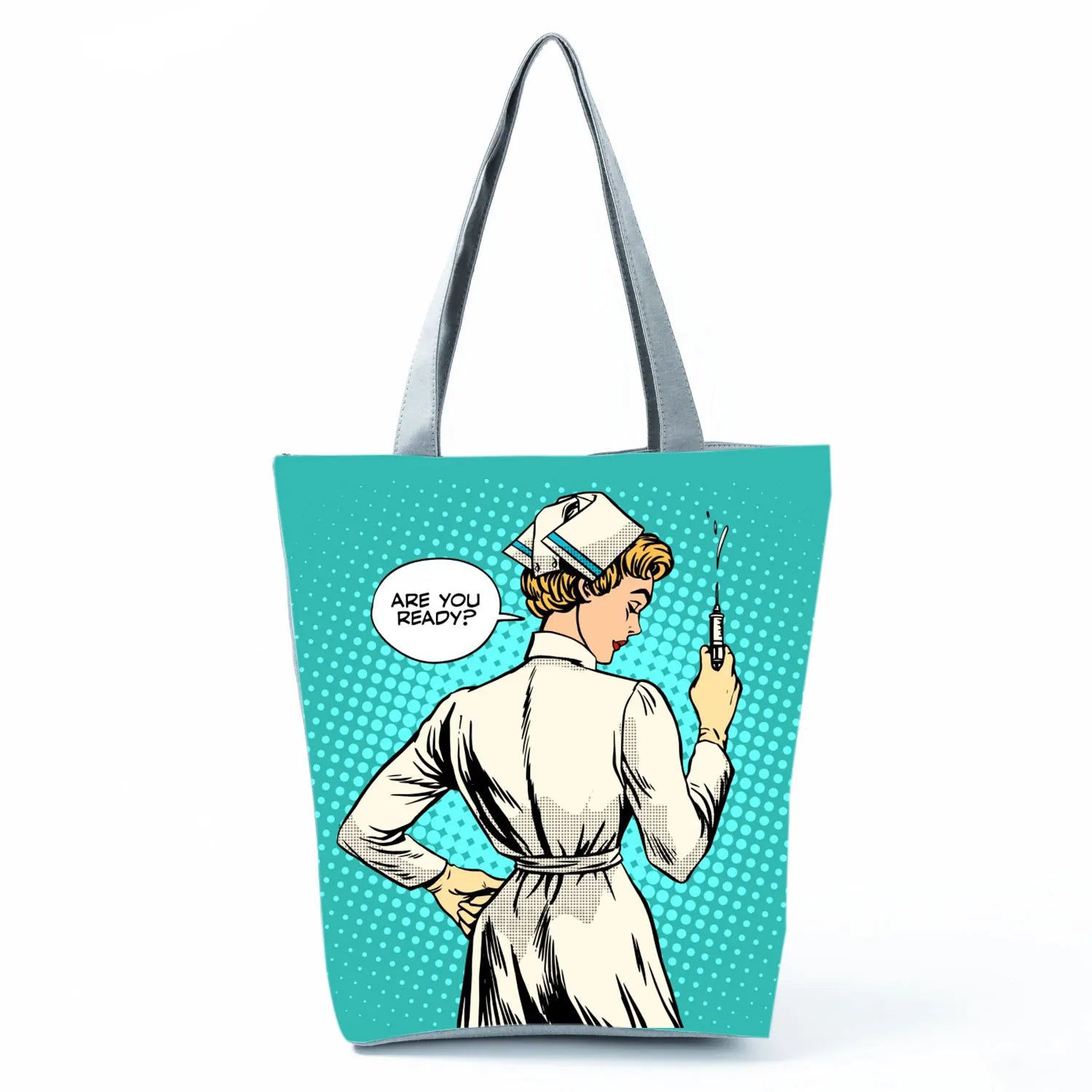 Nurse Eco Shopper Handbag Polyester Tote Bag Casual Travel Shoulder Bag