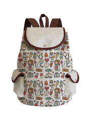 Nurse Tooth Heartbeat Pattern Printed Backpack Men's Women Outdoor Packs
