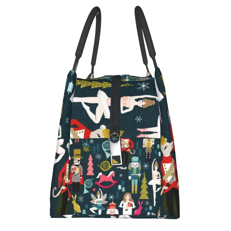 Nutcracker Ballet Dancer Lunch Bag Insulated Portable Cooler Thermal Food Box
