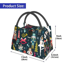 Nutcracker Ballet Dancer Lunch Bag Insulated Portable Cooler Thermal Food Box