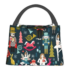 Nutcracker Ballet Dancer Lunch Bag Insulated Portable Cooler Thermal Food Box