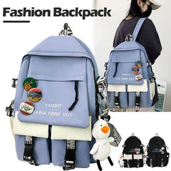 Nylon Backpack Waterproof School Bags for Teenagers Girls Boys Patchwork