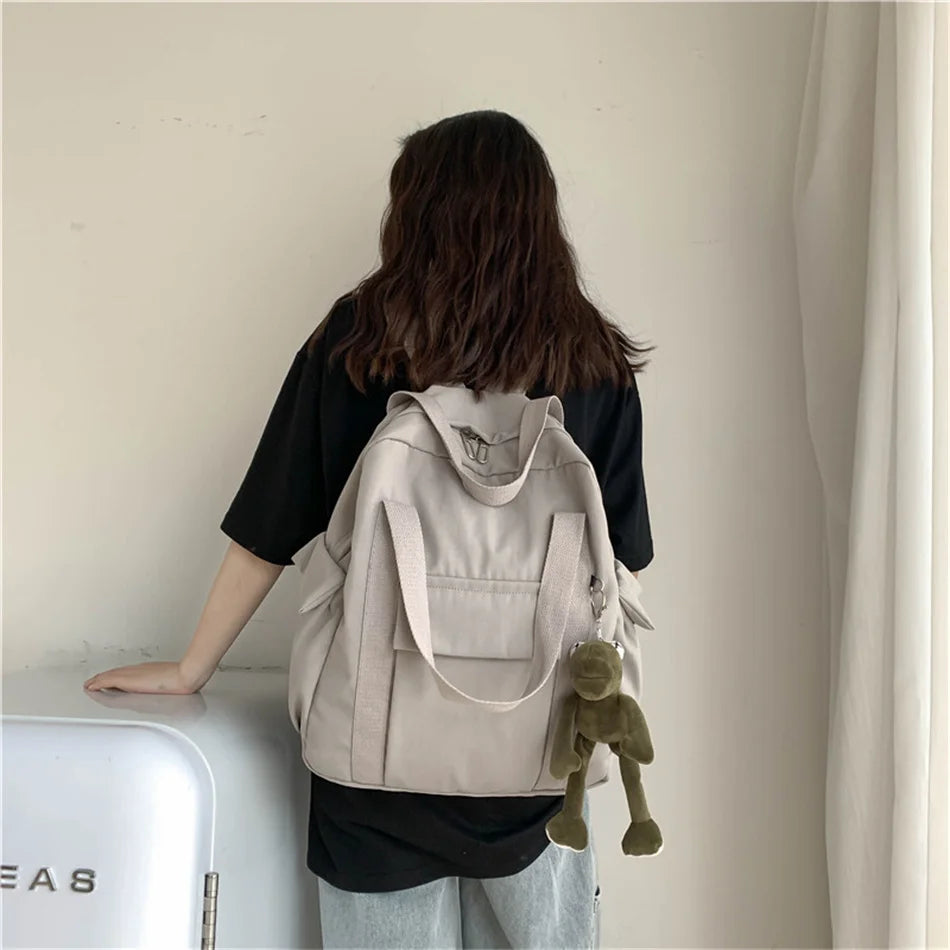 Nylon Backpack School Bag For Teenage Girl Shoulder Women Waterproof Bag