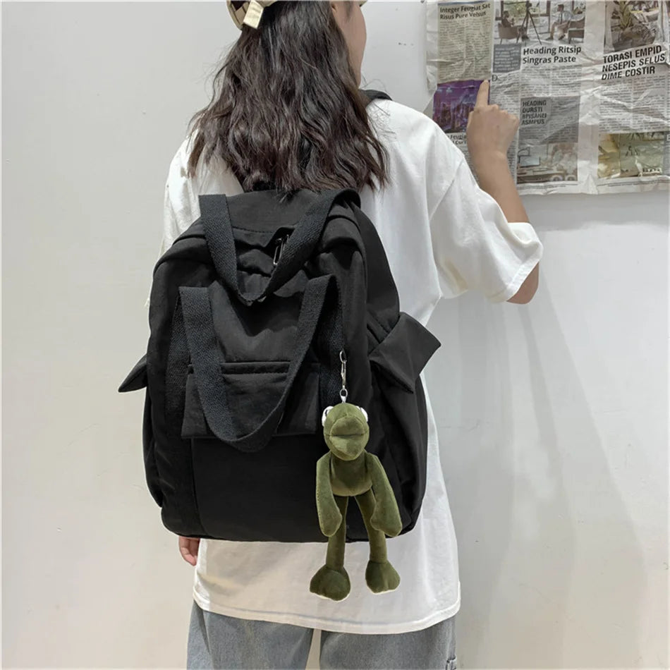 Nylon Backpack School Bag For Teenage Girl Shoulder Women Waterproof Bag