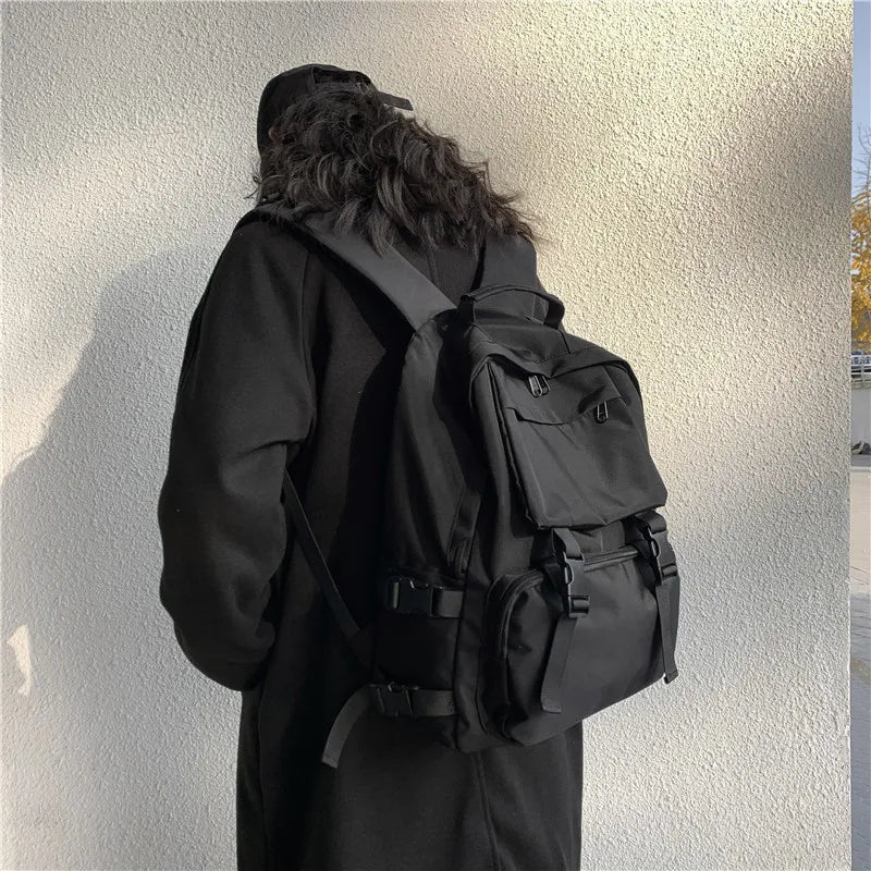 Nylon Backpack Solid Shoulder Bag Casual Women Backpack