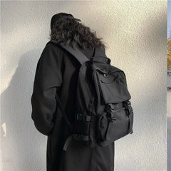 Nylon Backpack Solid Shoulder Bag Casual Women Backpack