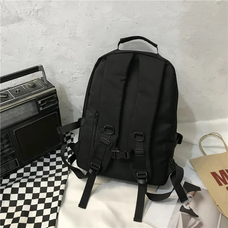 Nylon Backpack Solid Shoulder Bag Casual Women Backpack