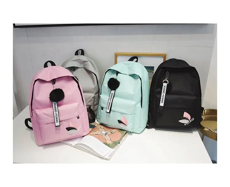 Nylon Backpack Women Backpack Solid Backbag Mochilas Female Shoulder Bag