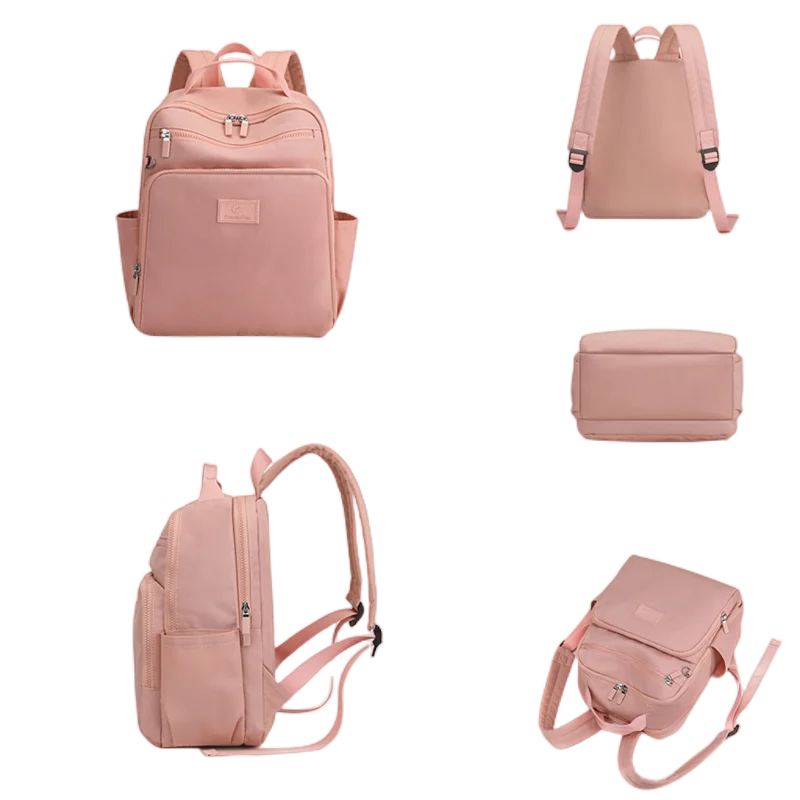 Nylon Backpack Women's Large-Capacity Travel Rucksack Water-Repellent Schoolbag