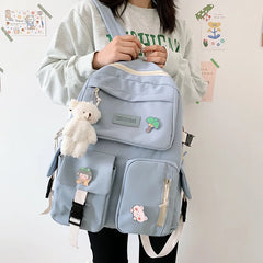 Nylon Double Shoulder Backpacks for Students